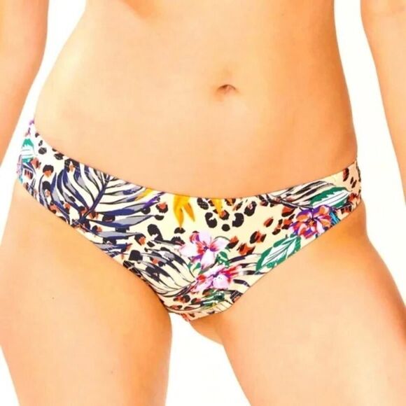 NWT Andie Floral Palms Tropical Print The‎ Bikini Swimsuit Bottom Size Medium - Picture 1 of 5